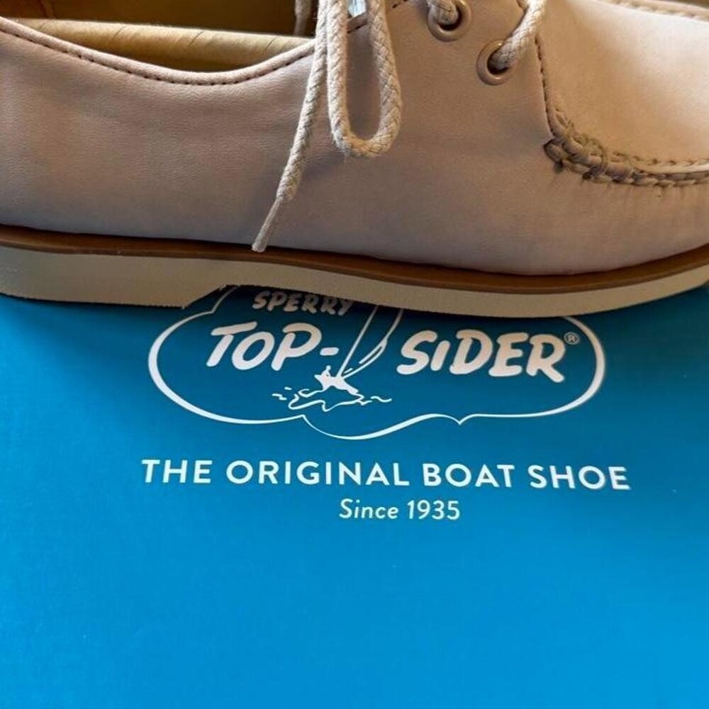 Top-Sider cream leather ladies boat shoes W5.5 #preppy #nautical